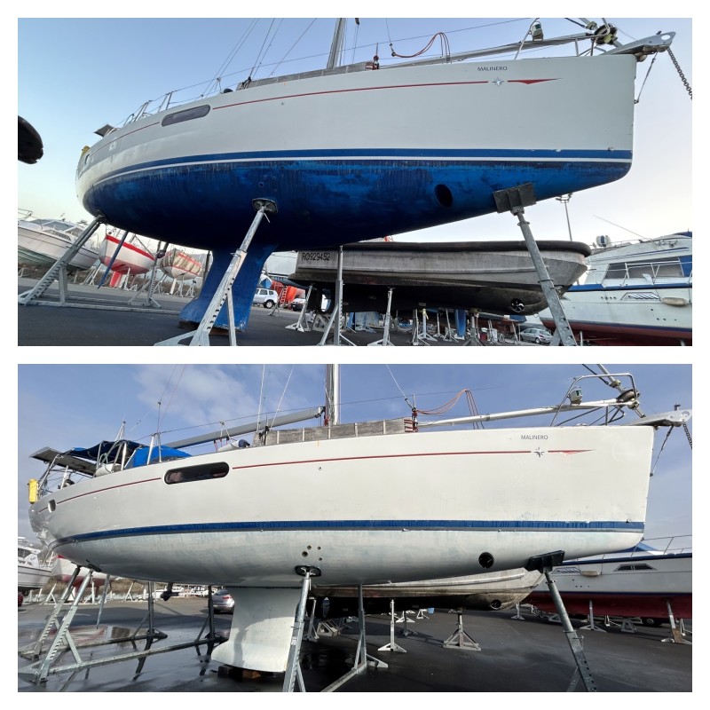 Décapage de coque de bateau en polyester, pour suppression de l'antifouling à Rouen 76 en Seine-Maritime